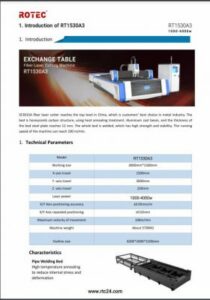 دانلود کاتالوگ دستگاه برش فلزات فایبر RT1530A3